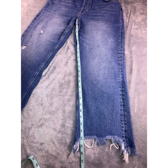We‎ The Free People Maggie Mid Rise Jeans Raw Hem Women's 31 Stretch 32x25 Loose - Picture 3 of 13